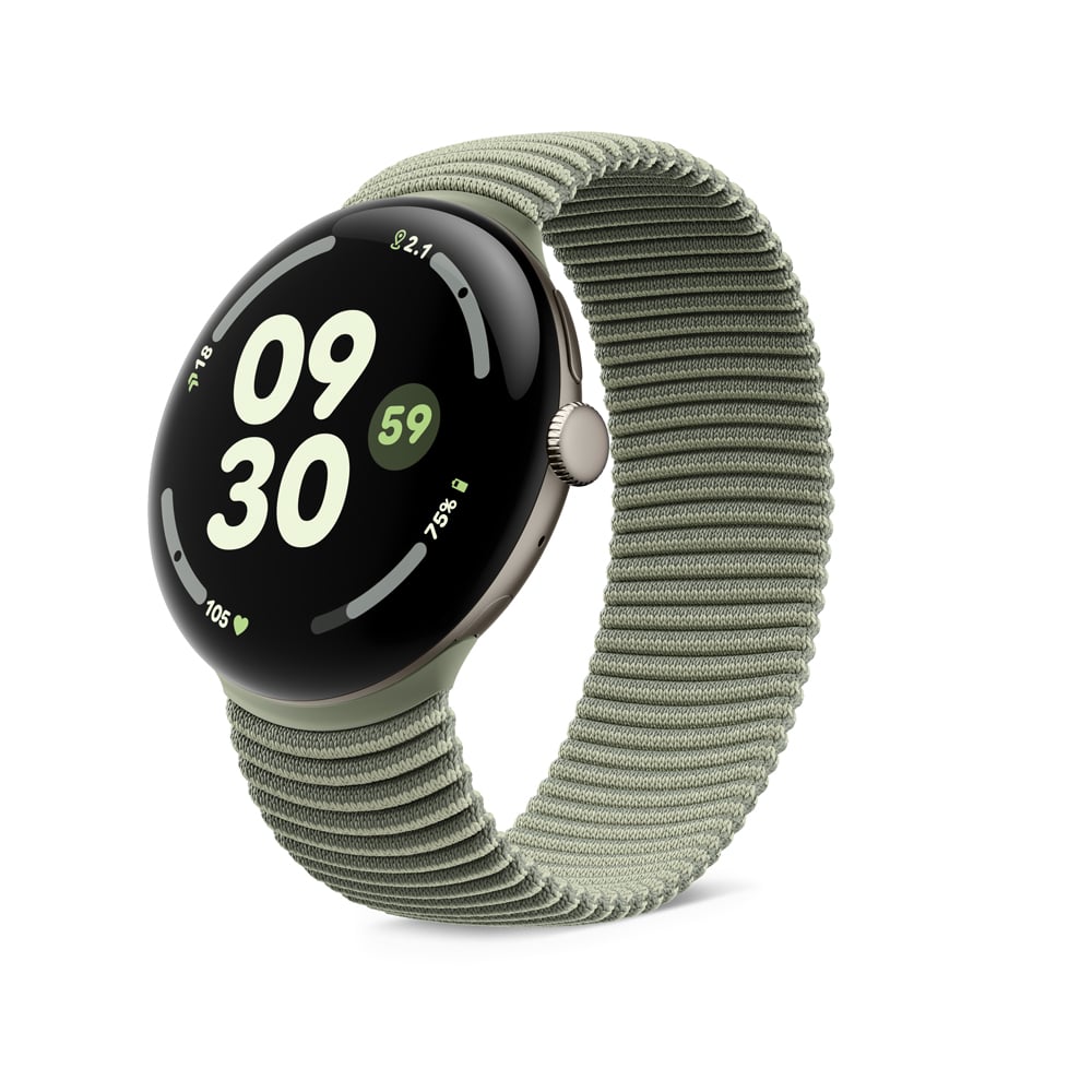 Google�i�O�[�O���j&nbsp;Google Pixel Watch(45 mm)�O���f�[�V���� �X�g���b�` �o���h Olive S�T�C�Y&nbsp;GA11639-WW