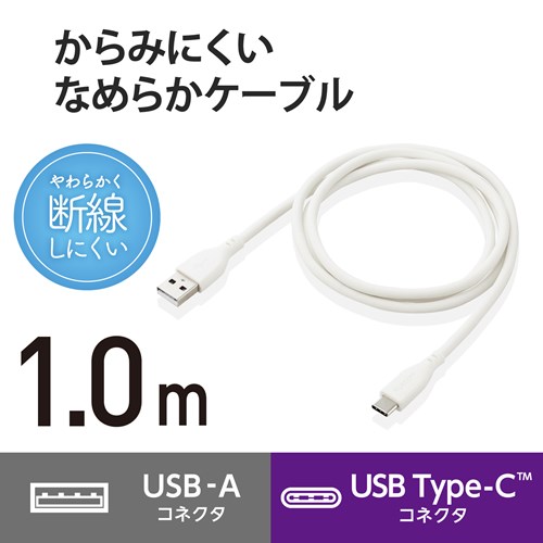GR USBP[u USB A to USB C VRf RoHS ȈՃpbP[W MPA-ACSS10WH