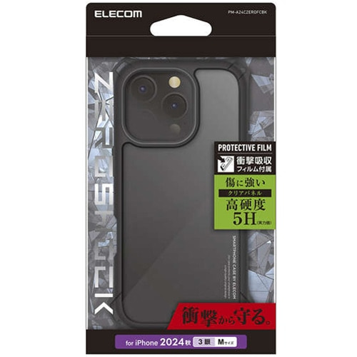 GR iPhone 16 Pro ZEROSHOCK P[X t[J[ PM-A24CZEROFCBK