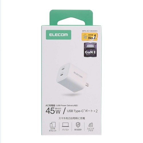 GR USB Power Delivery 45W AC[d(C×2) MPA-AC10945WH