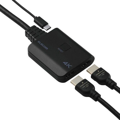 エレコム HDMI(R)分配器 (入力1/出力2)｜VSP-HD4K120BK｜[通販