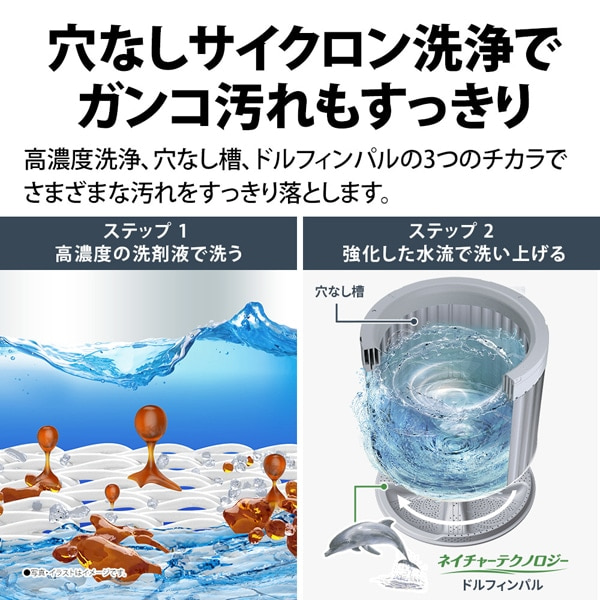 SHARP（シャープ） 全自動洗濯機 穴なし槽シリーズ｜ES-GE6K-W｜[通販