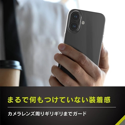 gjeB iPhone 16 [AIR-REAL INVISIBLE] ݌v ɔyʃP[X TR-IP24M2-ARPSL-CL