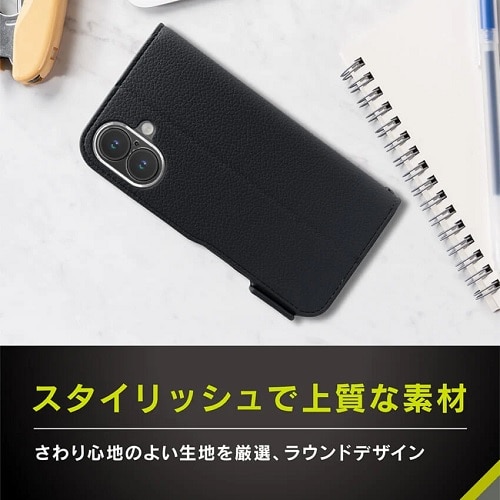 gjeB iPhone 16 [FlipNote] ϏՌtbvm[gP[X TR-IP24M2-FN-SHBL
