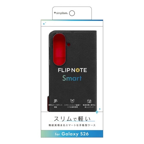 �g���j�e�B&nbsp;Galaxy S26�p [Smart FlipNote] ���^�X�}�[�g�t���b�v�m�[�g�P�[�X&nbsp;TR-GA26S-FNS-LBK