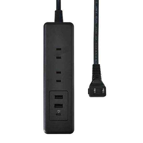 ELPA コード付きタップ 6個口 USB-A×2 USB-C×1 雷ガード｜WL-6322SUC