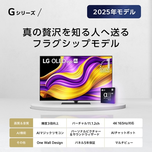 LG 65V^@4K`[i[L@ELer@LG OLED evo AI G5@YouTubeΉ /NetflixΉ OLED65G5PJB