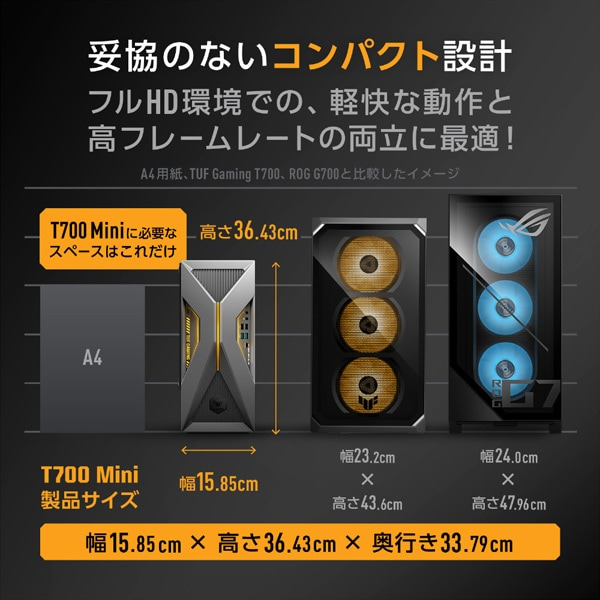 ASUS�i�G�C�X�[�X�j&nbsp;ASUS TUF Gaming T700 Mini (T700MF)&nbsp;T700MF-05225F089W