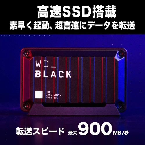 WESTERN DIGITAL Black D30 Game Drive SSDiUSB 3.2 Gen 2ΉQ[~OSSDj WDBATL5000ABK-JESN