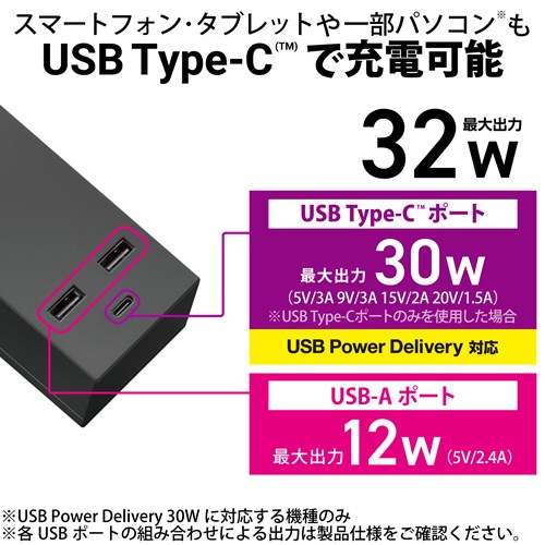 エレコム 32Wモジュール型USBタップ｜T-U03-3320BK｜[通販]ケーズデンキ
