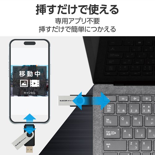 GR USB 64GB USB3.2(Gen1) y Type-C / USB A Ή z Lbv MF-TPC3064GBK