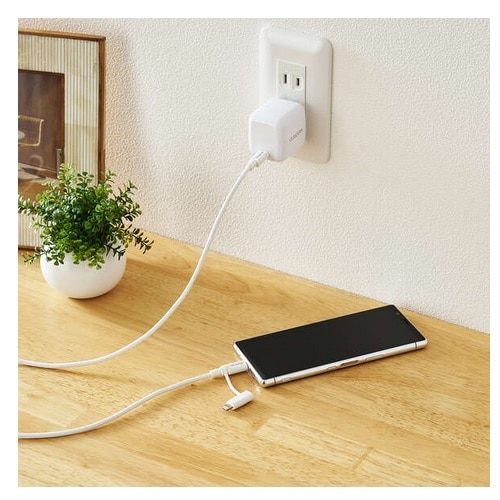 GR 2in1P[u(USB Type-C - USB Type-C/Lightningϊ/MFiF) MPA-CCLAD15WH