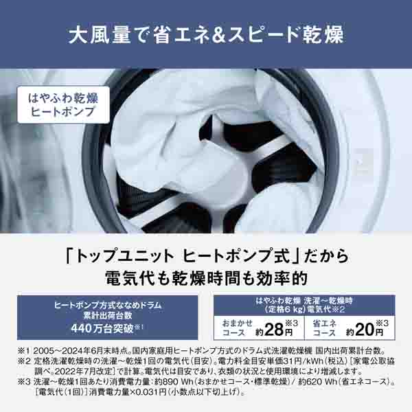 ①♦️EJ447番Panasonic 細長い ドラム式電気洗濯乾燥機