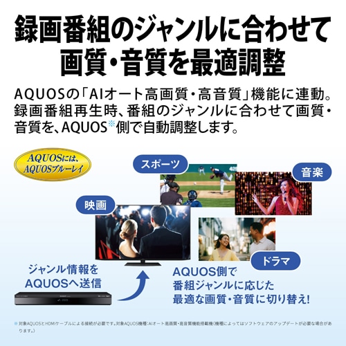 SHARP（シャープ） AQUOS 4Kレコーダー 4Kチューナー内蔵