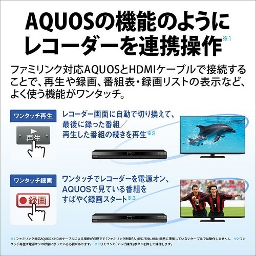 SHARP（シャープ） ブルーレイディスクレコーダー AQUOS ブルーレイ 2B-GW1シリーズ 2番組同時録画タイプ｜2B -C20GW1｜[通販]ケーズデンキ