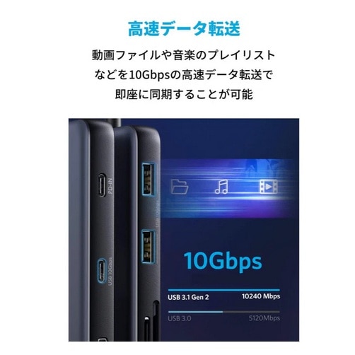 ANKER&nbsp;PowerExpand 8-in-1 USB-C PD 10Gbps �f�[�^ �n�u&nbsp;A8383NA1