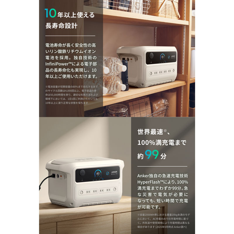 ANKER&nbsp;�|�[�^�u���d�� Anker Solix C2000 Gen 2 Portable Power Station&nbsp;A1783521