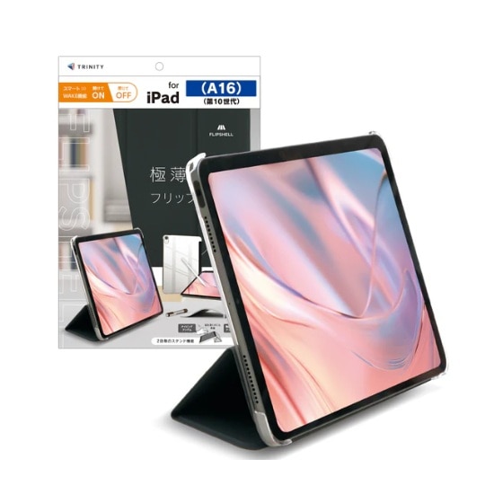 �g���j�e�B&nbsp;iPad�iA16 / ��10����j [FLIP SHELL] �w�ʃN���A �t���b�v�V�F���P�[�X&nbsp;TR-IPD26-FS-SMBK