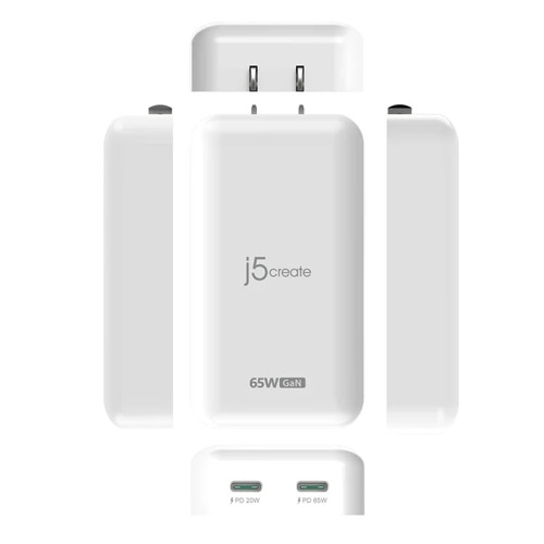 j5 create }[d@65W GaN Slim PD USB-C@2Port Charger JUP2465