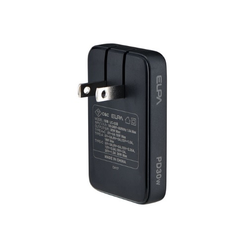 ELPA USB[d PD 30W ^ACA_v^[ UC-23B(BK)
