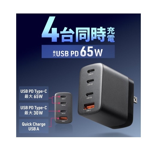 TTvC USB PDΉAC[diPD65WEC×3{A×1j ACA-PD107BK