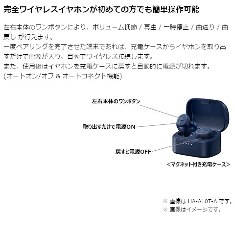 Jvc 完全ワイヤレスイヤホン Ha A10t H 通販 ケーズデンキ