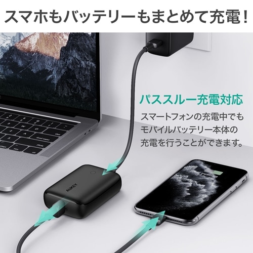 AUKEYiI[L[j oCobe[ PDΉ [USB-A,USB-C|[g] PB-N83S-BK