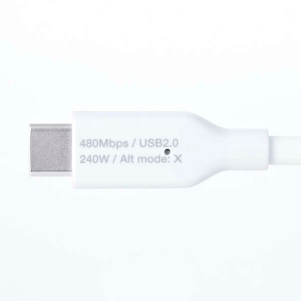 �G���R��&nbsp;�d�̓f�B�X�v���C�t���P�[�u��(USB-C - USB-C/240W/�Ȃ߂炩)&nbsp;MPA-CCW20WH