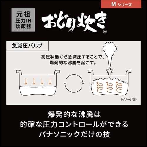 Panasonic（パナソニック） 可変圧力IHジャー炊飯器 おどり炊き Mシリーズ｜SR-M10A-K｜[通販]ケーズデンキ