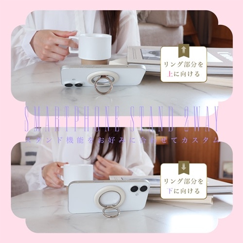 MOTTERU�i���b�e���j&nbsp;�X�}�z�����O�X�^���h Magsafe�Ή� �}�O�l�b�g�� 360�x��]&nbsp;MOT-SRING01-IM