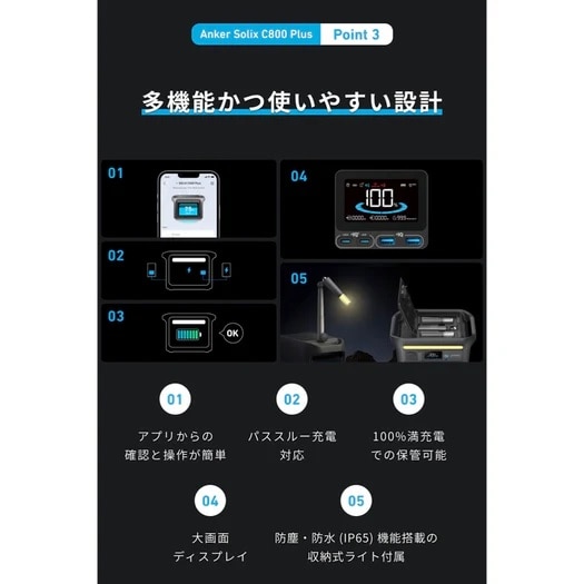 ANKER ポータブル電源 Anker Solix C800 Plus Portable Power
