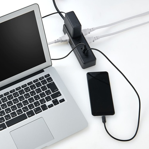 ELPA コード付きタップ 6個口 USB-A×2 USB-C×1 雷ガード｜WL-6322SUC