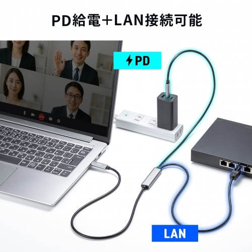 �T�����T�v���C&nbsp;�}���[�d�Ή� USB Type-C LAN�ϊ��P�[�u���iGigabit�Ή��EPD100W�E1m�j&nbsp;KB-SL6CLANPD1BK
