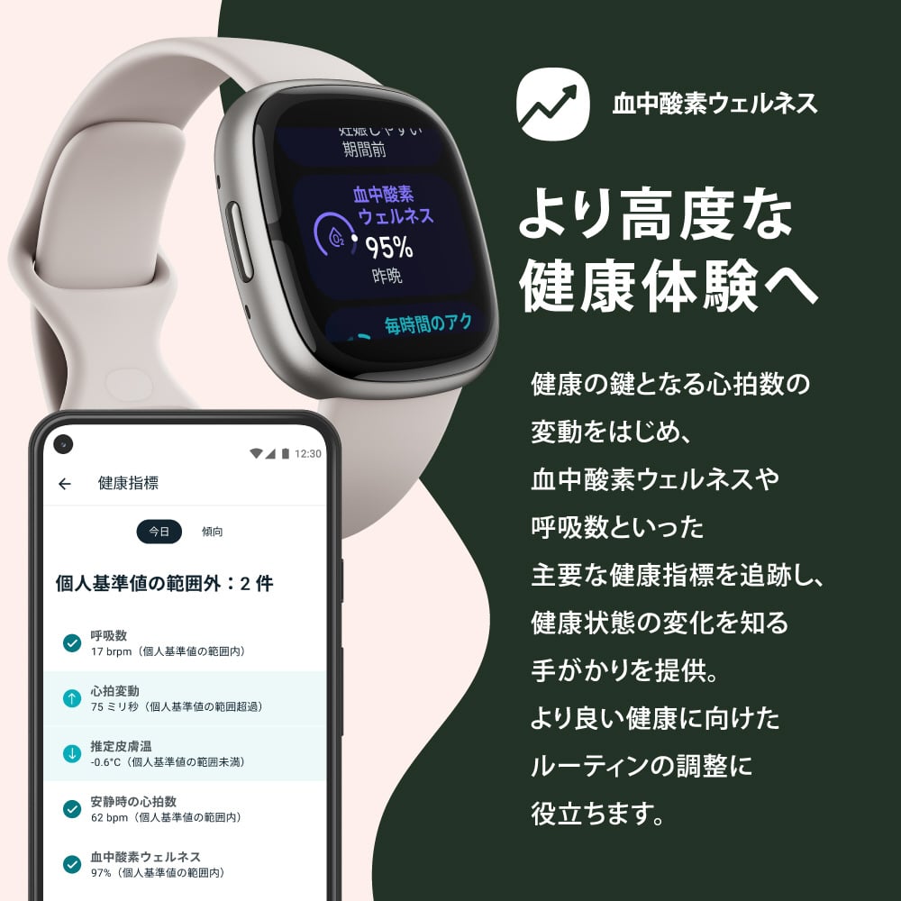 fitbit（フィットビット） Sense 2 Shadow Grey/Graphite、FRCJK