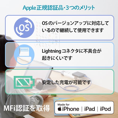 GR iPhone [dP[u USB-C CgjOP[u 1m MPA-CLPSE10BU