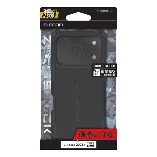 �G���R��&nbsp;iPhone 17 Pro�p�P�[�X�@ZEROSHOCK&nbsp;PM-A25CZEROBK