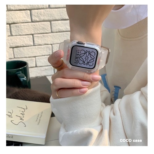 �b�n�b�n��������&nbsp;Apple Watch�Ή� �R�R�V���b�N�o���h&nbsp;1753-424445-CLEAR