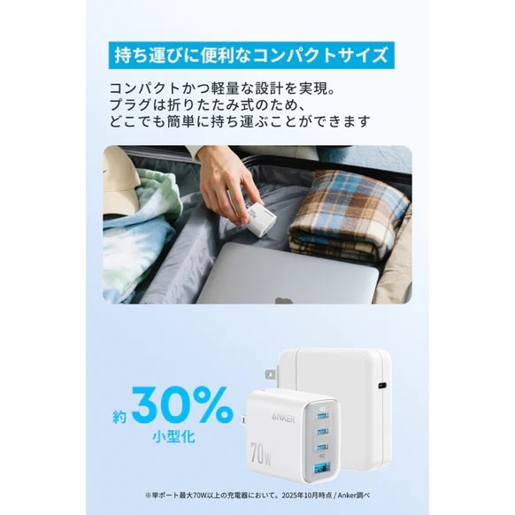 ANKER&nbsp;USB�}���[�d��@Anker Zolo Charger (70W, 4 Ports)&nbsp;A121CN21