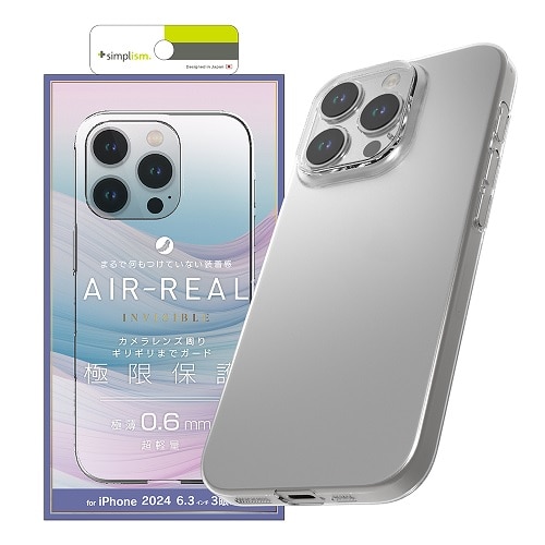 gjeB iPhone 16 Pro [AIR-REAL INVISIBLE] ݌v ɔyʃP[X TR-IP24M3-ARPSL-CL