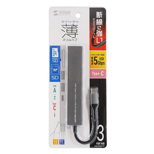 TTvC USB 5Gbps 3|[g X nuiJ[h[_[tEType-Cڑj USB-3TCHC21MS