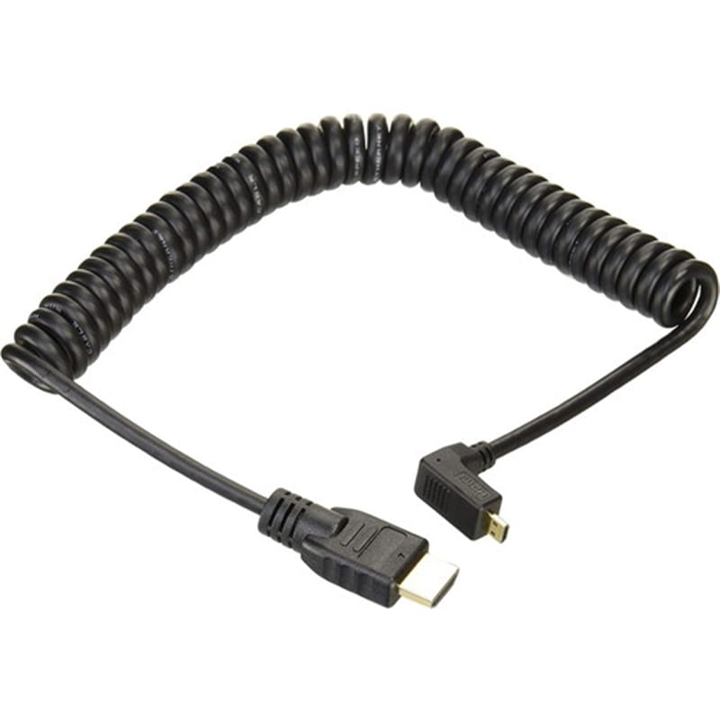 ATOMOSiAgXj HDMIP[u Coiled Right-Angle MICRO to Full HDMI Cable i50cmj ATOMCAB013
