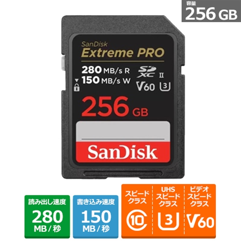 SANDISKiTfBXNj TfBXN GNXg[ v SDXC UHS-IIJ[h SDSDXEP-256G-JNJIP