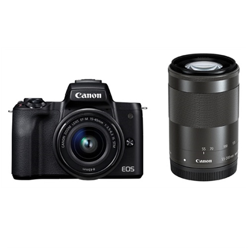 キヤノン 小型一眼カメラ ２本レンズキット 標準ズーム 望遠 ４ｋ Eos イオス Eos Kiss M ダブルズームキット Bk 通販 ケーズデンキ