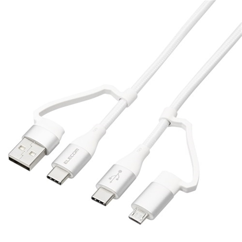 GR 4in1 [dP[u ( USB Type C + USB A to USB Type C + microUSB ) PD 60WΉ P[u 1m MPA-AMBCC10WH