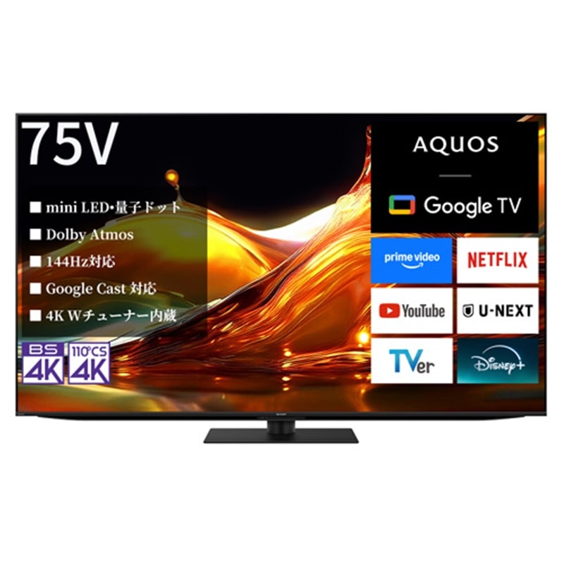 SHARPiV[vj 75V^@4K`[i[@ʎqhbg/mini LEDer@AQUOS XLED@HP1CiGoogle TVj 4T-C75HP1