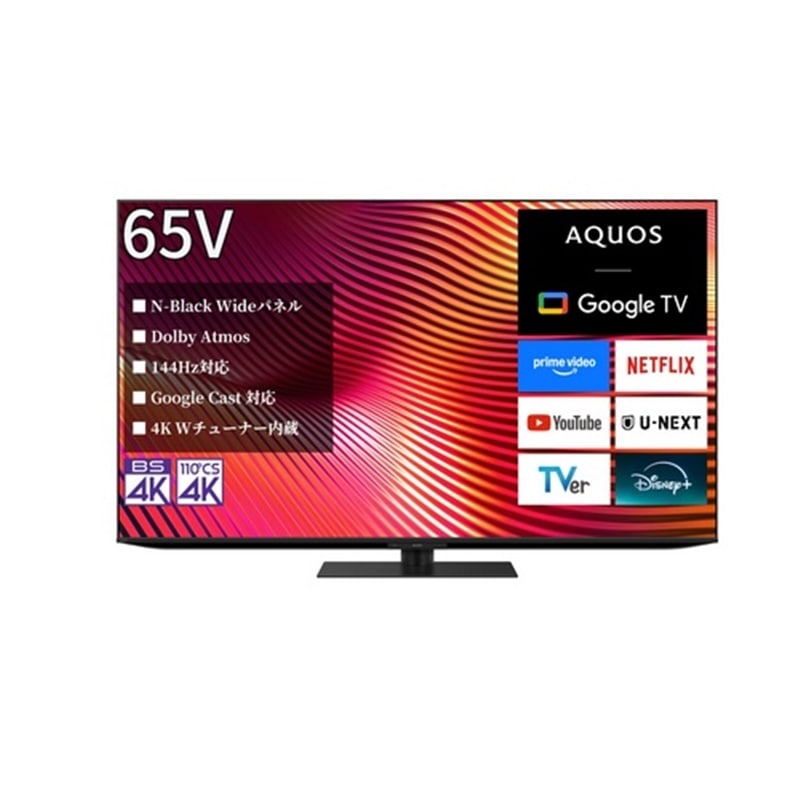 SHARP�i�V���[�v�j&nbsp;65�u���C�h�^�S�j�t�� �ʎq�h�b�g/mini LED�e���r AQUOS XLED �iGoogle TV�j&nbsp;4T-65X9A
