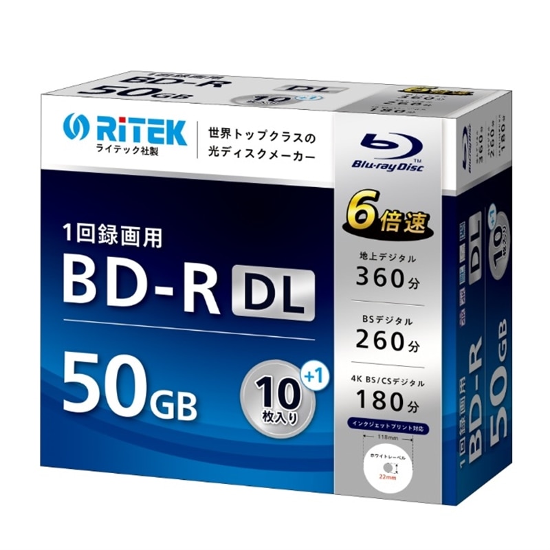 RITEK&nbsp;RITEK �^��p BD-R DL 11��&nbsp;RM-BD50R11SC
