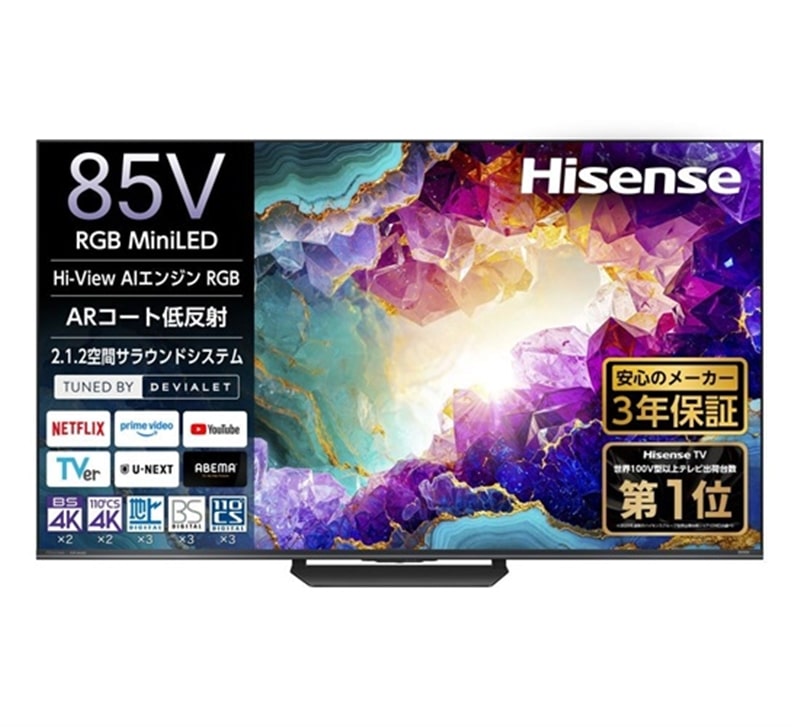�n�C�Z���X�E�W���p��&nbsp;85V�^�@4K�`���[�i�[����RGB Mini LED�t���e���r&nbsp;RGB 85U9S