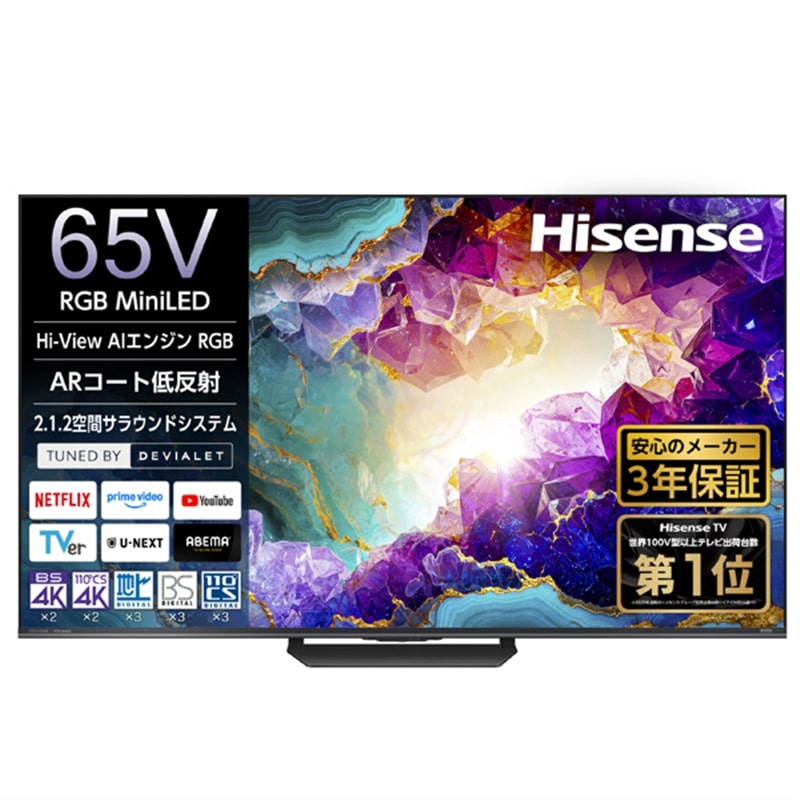 �n�C�Z���X�E�W���p��&nbsp;65V�^�@4K�`���[�i�[����RGB Mini LED�t���e���r&nbsp;RGB 65U9S