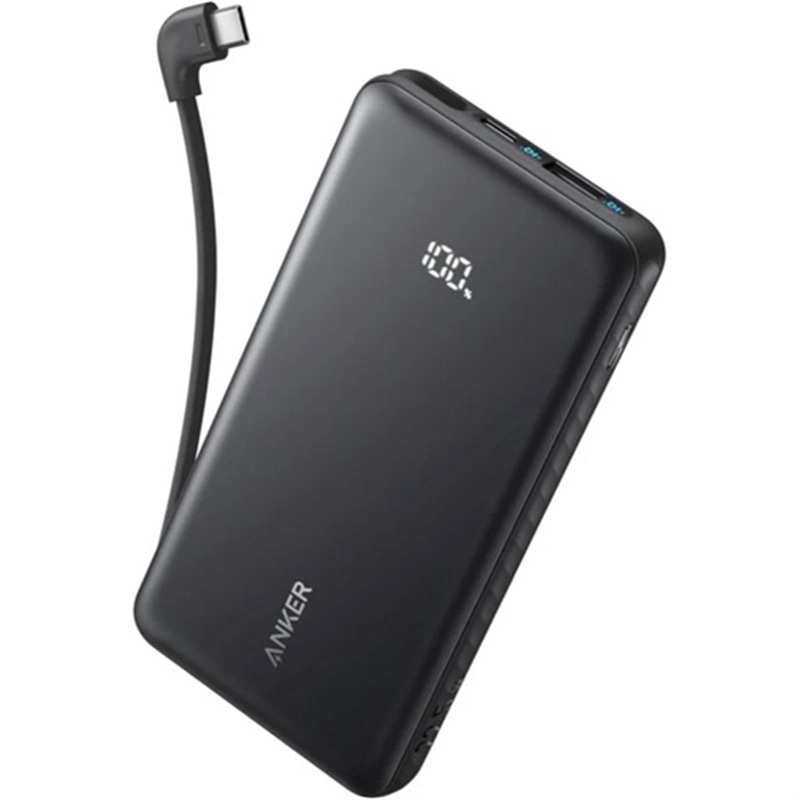 ANKER&nbsp;���o�C���o�b�e���[ Zolo Power Bank (10000mAh, 22.5W, Built-In USB-C�P�[�u��)&nbsp;A110DN11